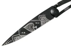 Deejo Tattoo Black 37g, Ebony, Good Luck 1GB000151 Pocket Knife -Famous Knife Shop DJ1GB000151 03 deejo
