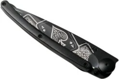 Deejo Tattoo Black 37g, Ebony, Good Luck 1GB000151 Pocket Knife -Famous Knife Shop DJ1GB000151 04 deejo