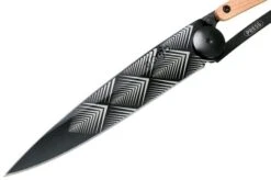 Deejo Tattoo Black 37g, Juniper Wood, Art Deco 1GB105 Pocket Knife -Famous Knife Shop DJ1GB105 03 deejo