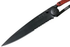 Deejo Wood Black One-Hand 37g, Coralwood 1GB505 Serrated Pocket Knife 12 Deejo Wood Black One-Hand 37g, Coralwood 1GB505 Serrated Pocket Knife -Famous Knife Shop DJ1GB505 03 deejo