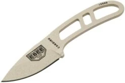 ESEE Candiru Desert Tan CAN-DT Neck Knife With Black Sheath + Belt Clip -Famous Knife Shop EE CAN DT 03 esee knives v201901