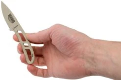 ESEE Candiru Desert Tan CAN-DT Neck Knife With Black Sheath + Belt Clip -Famous Knife Shop EE CAN DT 05 esee knives v201901