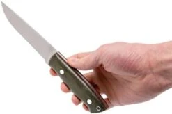 EnZo Trapper 115 - Elmax Flat - Green Canvas Micarta - 2067 With Firesteel -Famous Knife Shop ENZ 2067 06 enzo enz 2067 06