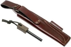 EnZo Trapper 115 - Elmax Flat - Green Canvas Micarta - 2067 With Firesteel -Famous Knife Shop ENZ 2067 08 enzo enz 2067 08