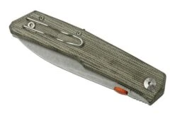 Fox Knives The Sicilian, Satin Green Micarta FX-525MI Pocket Knife, Bob Terzuola Design -Famous Knife Shop FOFX 525MI 04 fox