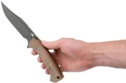 Rick Hinderer Ranch Bowie Natural Canvas Micarta, Battle Black, Bowie Knife -Famous Knife Shop HRK TRB BB NM 06 rick hinderer knives