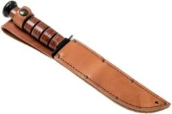 KA-BAR Single Mark 1320 Plain Edge, Leather, Leather Sheath -Famous Knife Shop KA1320 07 ka bar