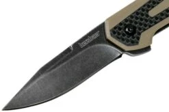 Kershaw Fraxion 1160TANBW Pocket Knife Tan Blackwash, Jens Anso Design -Famous Knife Shop KE1160TANBW 03 kershaw