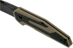 Kershaw Fraxion 1160TANBW Pocket Knife Tan Blackwash, Jens Anso Design -Famous Knife Shop KE1160TANBW 07 kershaw