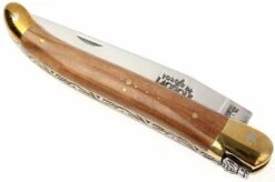 Forge De Laguiole - Natural Wood Folder, Olivewood -Famous Knife Shop LA1211OL 03 forge de laguiole vouwmes la1211ol d3