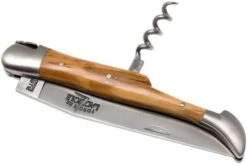 Forge De Laguiole With Corkscrew 22121INOL, Olive Wood -Famous Knife Shop LA22121INOL 05 forge de laguiole la22121inol 05