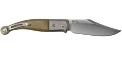 LionSteel Gitano Green Canvas Micarta GT01 CVG Pocket Knife, Gudy Van Poppel Design -Famous Knife Shop LI GT01 CVG 02 lionsteel