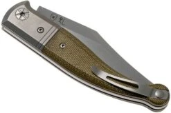 LionSteel Gitano Green Canvas Micarta GT01 CVG Pocket Knife, Gudy Van Poppel Design -Famous Knife Shop LI GT01 CVG 04 lionsteel