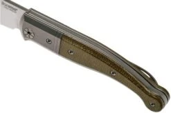 LionSteel Gitano Green Canvas Micarta GT01 CVG Pocket Knife, Gudy Van Poppel Design -Famous Knife Shop LI GT01 CVG 07 lionsteel