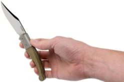 LionSteel Gitano Green Canvas Micarta GT01 CVG Pocket Knife, Gudy Van Poppel Design -Famous Knife Shop LI GT01 CVG 08 lionsteel