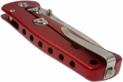 LI-SR2A-OS LionSteel SR-2A-OS, Aluminum, Red/satin 15 LI-SR2A-OS LionSteel SR-2A-OS, Aluminum, Red/satin -Famous Knife Shop LI SR2A RS 05 lionsteel li sr2a rs d5