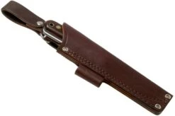 LT Wright Genesis Flat Grind, A2, Desert Ironwood, Leather Sheath, Bushcraft Knife -Famous Knife Shop LT GEN FL DIW LS 06 lt wright