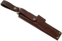LT Wright Genesis Flat Grind, A2, Desert Ironwood, Leather Sheath, Bushcraft Knife -Famous Knife Shop LT GEN FL DIW LS 07 lt wright
