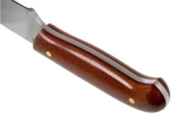 LT Wright Patriot, A2, Polished Natural Micarta, Red Liners, Leather Sheath, Outdoor Knife -Famous Knife Shop LT PAT NM RL POL LS 04 lt wright