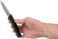 Mcusta MC-161D Fusion, Black, Handle/blade: Black Aluminium And Damascus -Famous Knife Shop MC161D 08 mcusta v201909