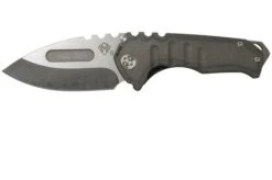 Medford Praetorian T S35VN, Tumbled Droppoint, Tumbled Flamed Handle, Silver Hardware Pocket Knife