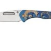 Medford Prae Slim, S45VN Tumbled Drop Point Blade, Blue Bronze Acanthus Handle Pocket Knife -Famous Knife Shop MF 23 PS 02 01 medford