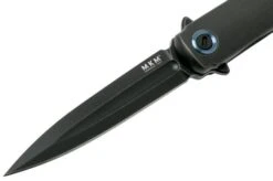 MKM Flame Dagger FL02-TDSW Dark Stonewashed Titanium Pocket Knife, Michael Zieba Design -Famous Knife Shop MMK FL02 TDSW 03 mkm knives