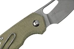 MKM Isonzo FX03M-2GC Cleaver M390, Green Canvas Micarta Pocket Knife, Jesper Voxnaes Design -Famous Knife Shop MMK FX03M 2GC 05 mkm