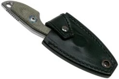 MKM Mikro 2 Wharncliffe, Stonewashed Green Canvas Micarta Neck Knife, Jesper Voxnaes Design -Famous Knife Shop MMK MR02 GC 06 mkm knives