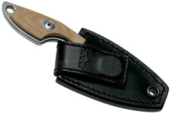 MKM Mikro 2 Wharncliffe, Stonewashed Natural Canvas Micarta Neck Knife, Jesper Voxnaes Design -Famous Knife Shop MMK MR02 NC 05 mkm knives