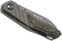 MKM Root RT-GCT Titanium Green Canvas Micarta Pocket Knife, Jens Anso Design -Famous Knife Shop MMK RT GCT 04 mkm knives