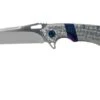 Olamic Wayfarer 247 Tanto Satin, Jeweled Handle Timascus Inlay, Blue Hardware