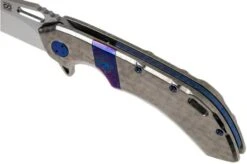 Olamic Wayfarer 247 Tanto Satin, Jeweled Handle Timascus Inlay, Blue Hardware -Famous Knife Shop OC24 M390 005 08 olamic