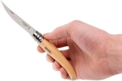 Opinel Pocket Knife No. 8 Slim Line, Stainless Steel, Beech -Famous Knife Shop OP000516 07 opinel op000516 07