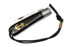 Otter Anchor Knife SET 173 Large Stainless, Grenadilla, Brass Anchor, Leather Strap, Pocket Knife -Famous Knife Shop ORSET173 07 otter