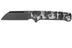 QSP Knife Penguin QS130SJ-G2, CPM 20CV Black Stonewashed, Fat Carbon White Storm, Slipjoint Pocket Knife