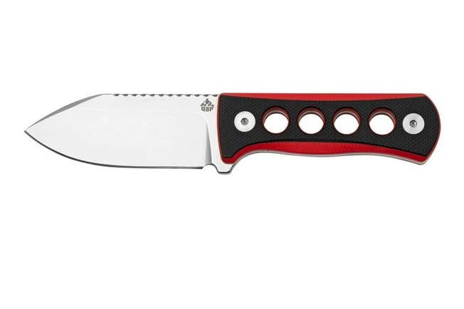 QSP Knife Canary QS141-B1 Stonewashed, Black Red G10, Neck Knife 3 QSP Knife Canary QS141-B1 Stonewashed, Black Red G10, Neck Knife