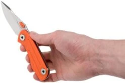 Real Steel Precision 3001 Orange 5122 Pocket Knife, Poltergeist Design -Famous Knife Shop RL5122 08 real steel knives