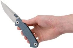 Real Steel Crusader 3701 Light Grey 7442 Pocket Knife, Poltergeist Design -Famous Knife Shop RL7442 08 real steel knives