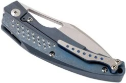 Reate Baby Machine - RWL34 Satin - Blue Handle -Famous Knife Shop RTBMACH BL 04 reate rtbmach bl 04