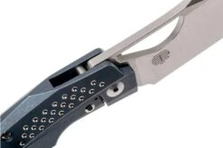 Reate Baby Machine - RWL34 Satin - Blue Handle -Famous Knife Shop RTBMACH BL 06 reate rtbmach bl 06