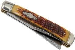 Rough Ryder Razor Trapper Amber Bone RR072 Slipjoint Pocket Knife -Famous Knife Shop RY072 04 rough ryder