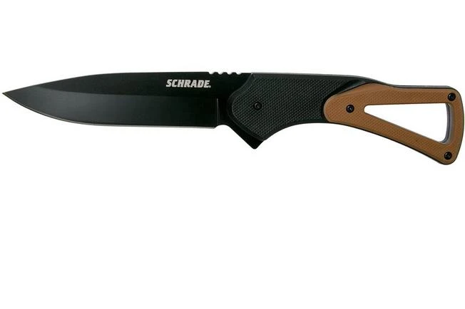 Schrade Fixed Knife 4" Drop Point 1124286 Tan & Black FRN Pocket Knife 3 Schrade Fixed Knife 4" Drop Point 1124286 Tan & Black FRN Pocket Knife
