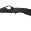 Spyderco Byrd Meadowlark Black 04BKPS2 Partly Serrated Pocket Knife -Famous Knife Shop SPBY04BKPS2 01 spyderco byrd meadowlark 2 spby04bkps2 01