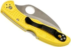 Spyderco Tasman Salt 2 C106SYL2 Pocket Knife, Yellow -Famous Knife Shop SPC106SYL2 04 spyderco spc106syl2 04