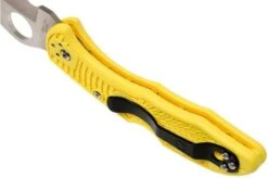 Spyderco Tasman Salt 2 C106SYL2 Pocket Knife, Yellow -Famous Knife Shop SPC106SYL2 05 spyderco spc106syl2 05