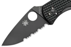 Spyderco Persistence Lightweight Black C136PSBBK FRN Partially Serrated Pocket Knife -Famous Knife Shop SPC136PSBBK 03 spyderco