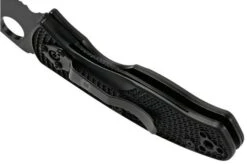 Spyderco Persistence Lightweight Black C136PSBBK FRN Partially Serrated Pocket Knife -Famous Knife Shop SPC136PSBBK 05 spyderco