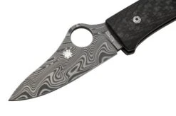 Spyderco SpyOpera C255CFPD Carbon Fiber, Damasteel, Sprint Run Pocket Knife -Famous Knife Shop SPC255CFPD 03 spyderco