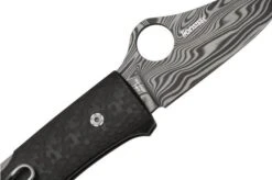 Spyderco SpyOpera C255CFPD Carbon Fiber, Damasteel, Sprint Run Pocket Knife -Famous Knife Shop SPC255CFPD 05 spyderco